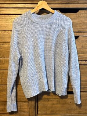 a new day Light Blue Waffle Crewneck Sweater
